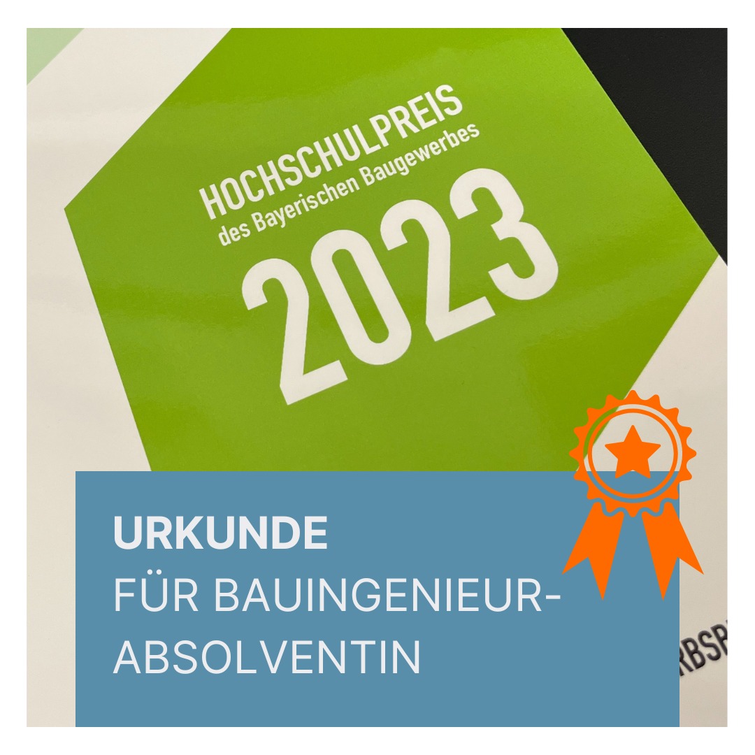 Eine Bachelorarbeit kann ganz schön viel Arbeit sein. Umso schöner ist der Moment, in dem man seine fertige Arbeit in den Händen hält. Wenn diese Arbeit am Ende dann noch ausgezeichnet wird, ist die Freude um so größer. 🤗
So erging es nun einer unserer ehemaligen Studentinnen aus dem Studiengang Bauingenieurwesen. Die Bachelorarbeit von Lisa Kellermann zählt zu den diesjährigen Wettbewerbsbeiträgen, die von der Stiftung 'Berufsförderung Bayerisches Baugewerbe' mit einer Urkunde ausgezeichnet wurden. Mit dem Preis sollen Bachelor-, Master- sowie Diplomarbeiten der Fachrichtung Bauingenieurwesen geehrt werden, die sich sich durch einen hohen Praxisbezug auszeichnen.
Absolventin Lisa Kellermann beschäftige sich im Rahmen ihrer Bachelorarbeit mit der 'Untersuchung von alternativen Bindemitteln, deren Einsatzbereiche und Wirtschaftlichkeitsbetrachtung'. Betreut wurde die Arbeit von Prof. Dr. Benjamin Aulbach und der Firma Leonhard Weiss aus Bad Mergentheim.
Die Bachelorarbeit ist in der Broschüre - Hochschulpreis 2023 auf Seite 38 zu finden.
Schaut doch mal vorbei 🤓
#thws #bauingenieurwesenstudieren #studiereninwürzburg #studierenthws #bachelor #bachelorarbeit #hochschulpreis2023 #würzburg #werkfabrik